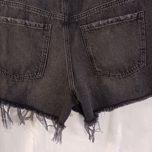 Garage Denim, Mom High Rise, Black, Distressed, Denim Shorts, Size 29, Grunge - Picture 9 of 15